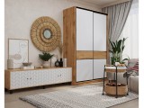 Шкаф-купе SLIM,125*60, Дуб вотан, Белый шёлк распродажа