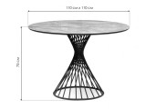 Вивиен 110х110х75 серый мрамор / черный Стол стеклянный недорого