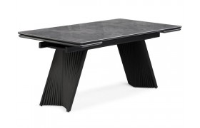 Обеденный стол Вейв 160(220)х89х75 серый мрамор baolai / черный Керамический