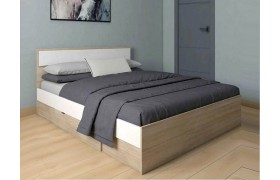 Кровать NEXT 72 двуспальная с ящиком 1400 Белый / Дуб