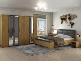 Бруно 73 Кровать с основанием 1600 Дуб Вотан / Серый графит купить