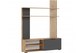 Стенка Роджинамиф Гостиная (Графит, Крафт золотой)