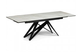 Кухонный стол Блэкберн 160(220)х89 белый gilt white / черный Керамический
