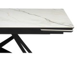 Блэкберн 160(220)х89 белый gilt white / черный Керамический стол недорого