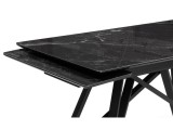 Вилсон 140(200)х80 черный мрамор / черный Стол стеклянный от производителя