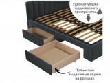 Мягкая кровать-тахта Milena 1200 маренго c ящиками купить