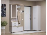 Шкаф для прихожей 65.08 Антре, белый/дуб вотан/велюр крем недорого