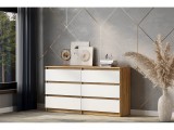 Комод с ящиками 1,38м Денвер, Дуб золотой, Белый распродажа
