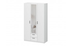 Шкаф трехстворчатый Бали, Белый шагрень