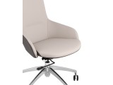 Кресло руководителя TopChairs Soulo бежевый/серый распродажа