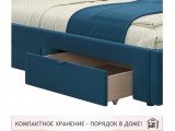 Односпальная кровать-тахта Afelia с ящиками 900 синяя с ортопеди от производителя