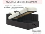 Мягкая кровать Milena с бортиком 900 шоколад с подъемным механиз от производителя
