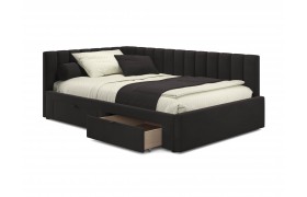 Кровать Мягкая тахта Milena 1200 шоколад с ящиками