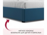 Мягкая кровать-софа без изголовья Base 1600 синяя с ортопедическ купить