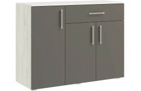 Комод Фиеста NEW 1 ящ 3 двери (1200) (Графит/Крафт Белый) (