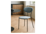 Корсе пыльно-голубой / черный глянец Стул на металлокаркасе фото