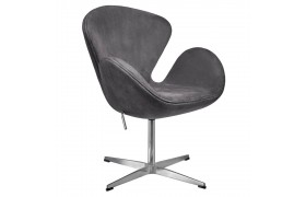 Кресло SWAN STYLE CHAIR тёмно-серый, искусственная замша