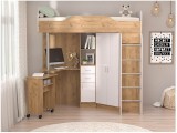 Кровать-чердак Бриз-1 80х190 Бетон СветлыйКамень Темный купить