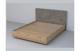 Кровать 1,6 арт.031 (ЛДСП) ЛН. (Дуб Крафт Золотой/Камень Темный)