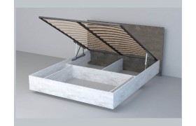 Кровать 1,6 арт.031 (ЛДСП) ПМ (Бетон Светлый/Камень Темный)