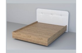 Кровать 1,6 арт.031 (Пуговицы) ЛН. (Дуб Золотой//Белый