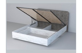Кровать 1,6 арт.031 (Пуговицы) ПМ (Бетон Светлый/Стальной Серый)