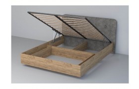 Кровать 1,6 арт.031 (Пуговицы) ПМ (Дуб Крафт Золотой/Стальной Се