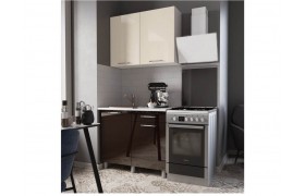 Кухня гарнитур Танго 1,0м Ваниль/Горький шоколад