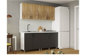 Кухня гарнитур 1,8м Кантри Дуб /Карбон вулкан