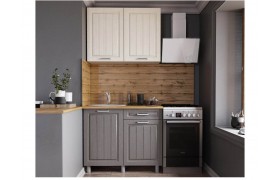 Кухня гарнитур Луксор 1,0м Клен кремовый/серый