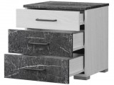 Теана тумба прикроватная ясень анкор светлый/МДФ мрамор дарк купить