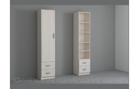 Шкаф Колибри Пенал створка/ящики, рамка, Бодега белая/Сандал светлый