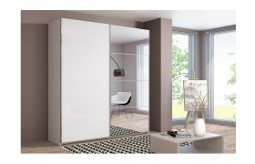 Шкаф-купе Иннэс-5 2000 Ф1/Ф2, Бодега светлый/Белый глянец