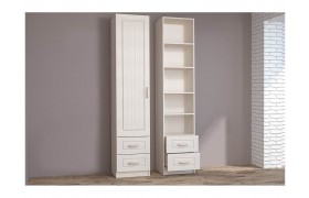 Шкаф Иннес-6 МДФ Пенал Ств./Ящики (Бодега белая/Сандал )