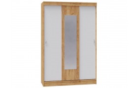 Шкаф-купе Басятэкс, белый/дуб крафт золотой
