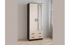 Шкаф комбинированный Лагуна 800 с зеркалом венге/дуб молочный