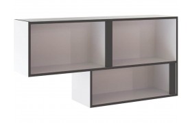 Полка настенная Асцелла навесная открытая белый/графит серый