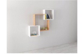 Книжная полка навесная ПН-2 гикори рокфорд/белый