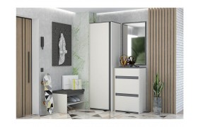 Прихожая Модульная Иннэс 12 Набор 1 (Графит / Миндаль)