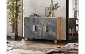 Комод Ирис 1200 браш графит/дуб крафт