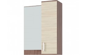 Полка навесная Ника с зеркалом, пз800, Ясень шимо темный/