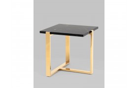 Журнальный столик STOOL GROUP Тоби 61*61 Черный мрамор/Золото