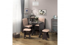 Кухонный стол набор скамья Лотос 550+550+СКР-1+табурет Тюльпан-2