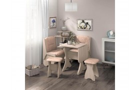 Кухонный стол набор скамья Лотос 550+550+СКР-1+табурет Тюльпан-2