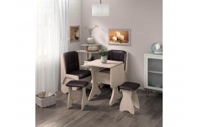 Кухонный стол набор скамья Лотос 550+550+СКР-1+табурет Тюльпан-2