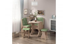 Кухонный стол набор скамья Лотос 550+550+СКР-1+табурет Тюльпан-2