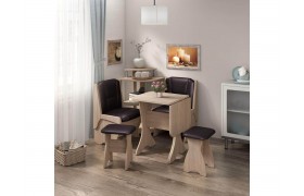 Обеденный стол Кухонный набор скамья Лотос 550+550+СКР-1+табурет Тюльпан-2