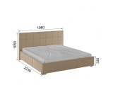 Рио Кровать интерьерная 180 бежевый квадрат, ортопед распродажа