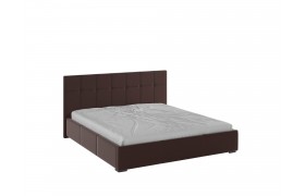 Двуспальная кровать Рио интерьерная 180 коричневый квадрат, ПМ
