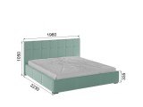Рио Кровать интерьерная 180 мятный квадрат, ПМ распродажа